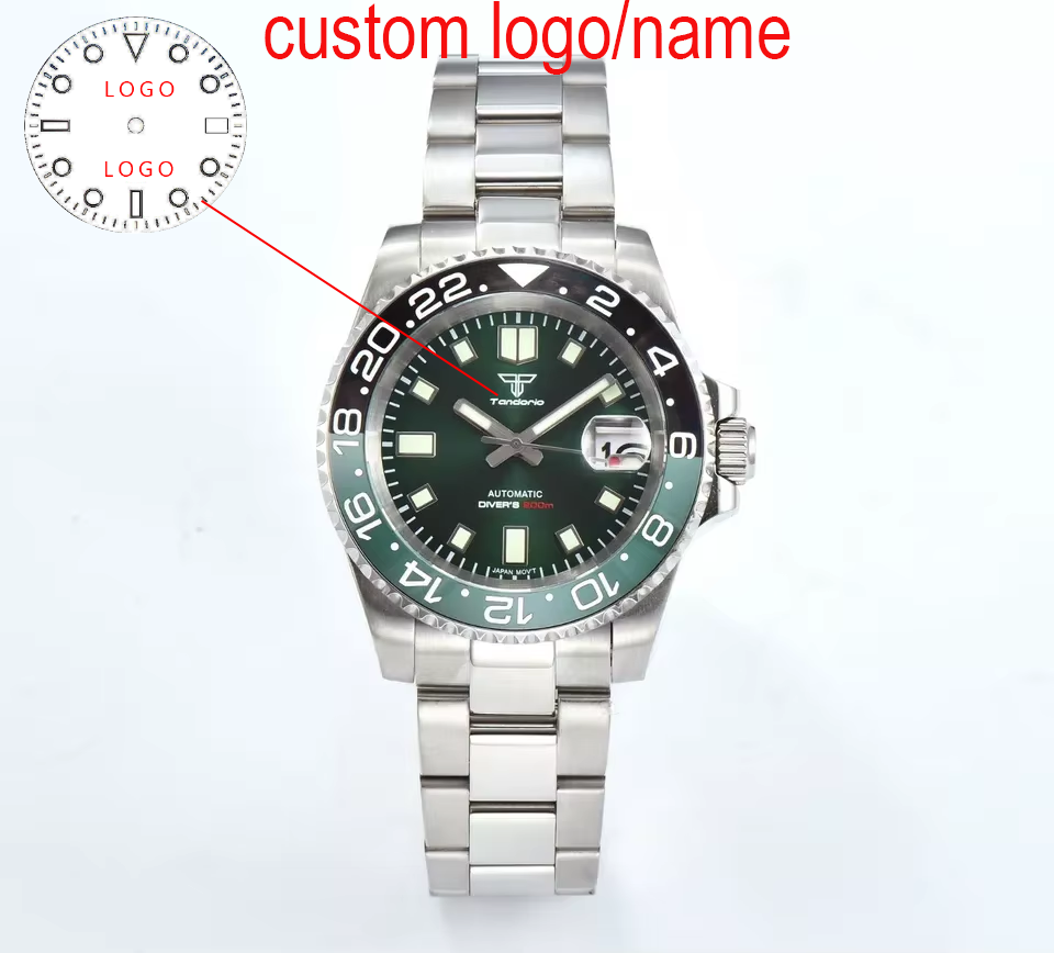 Stainless Bracelet Diver - Custom 40mm Green Diver Men Watch