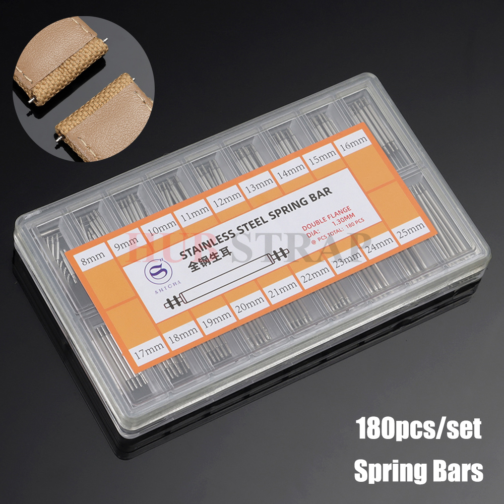 Spring Bar Tool Set - 180pcs/set Strainless Steel 1.3mm Spring Bars