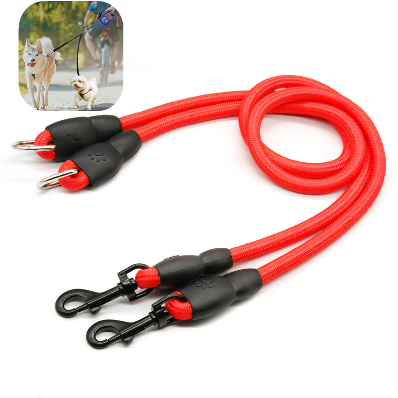 Dog Leash Double Leashes for D - огляд і ціна Leather Strap Quick Release