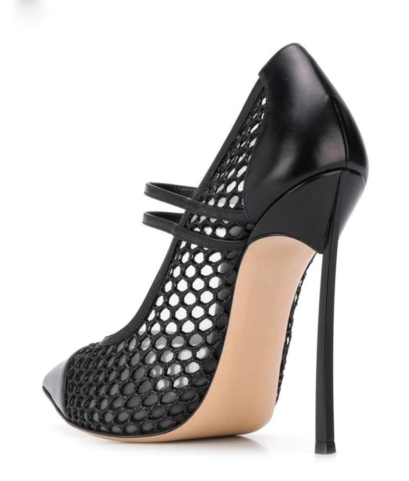 Sexy Mesh Patchwork Pointed To - огляд і ціна Mesh Strap Metal