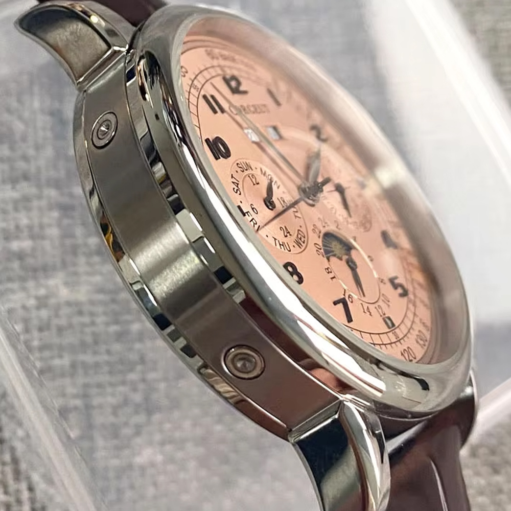 Men ST1655 Movement Moon Phase - огляд і ціна Leather Watch Band Men
