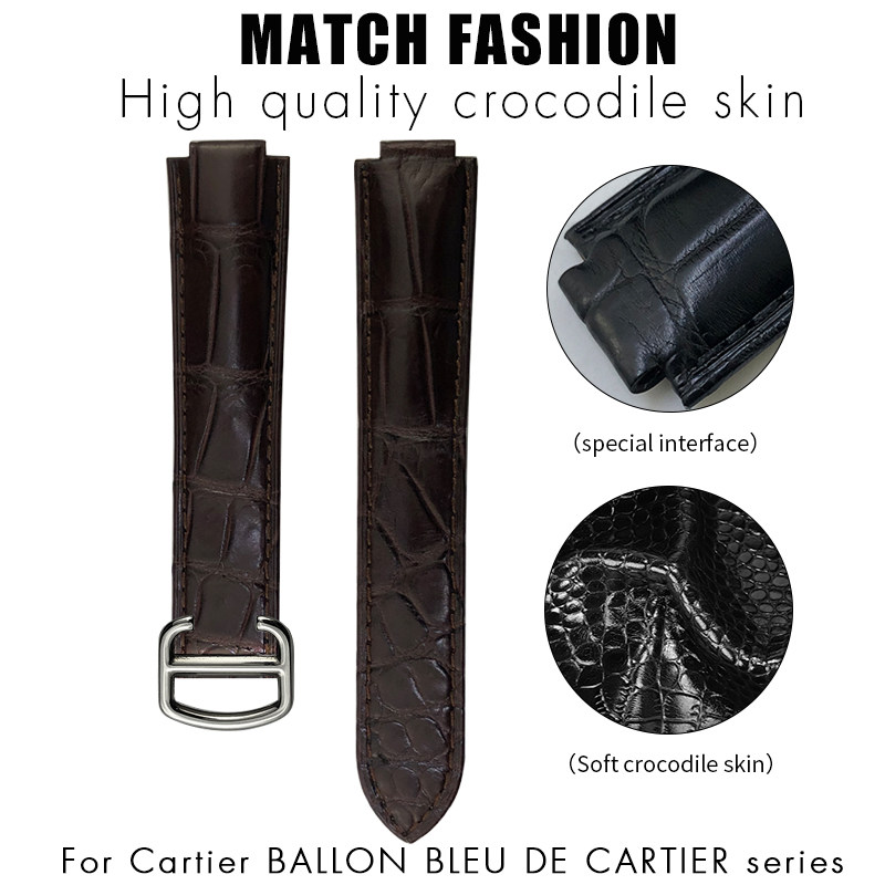 Crocodile Leather Watch Strap  - огляд і ціна Cartier Watch Ballon Bleu
