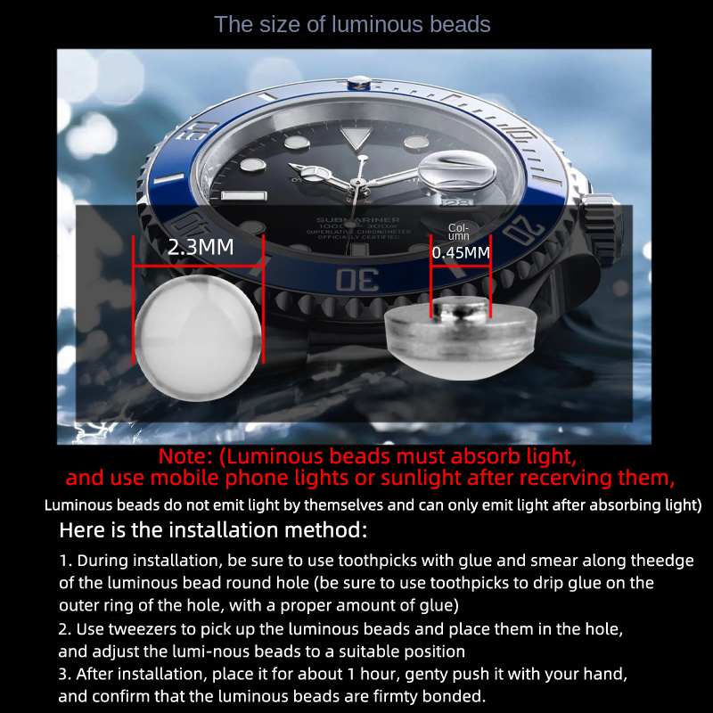 2.3x0.45mm Luminous pip For Se - огляд і ціна Rolex Watch Submariner
