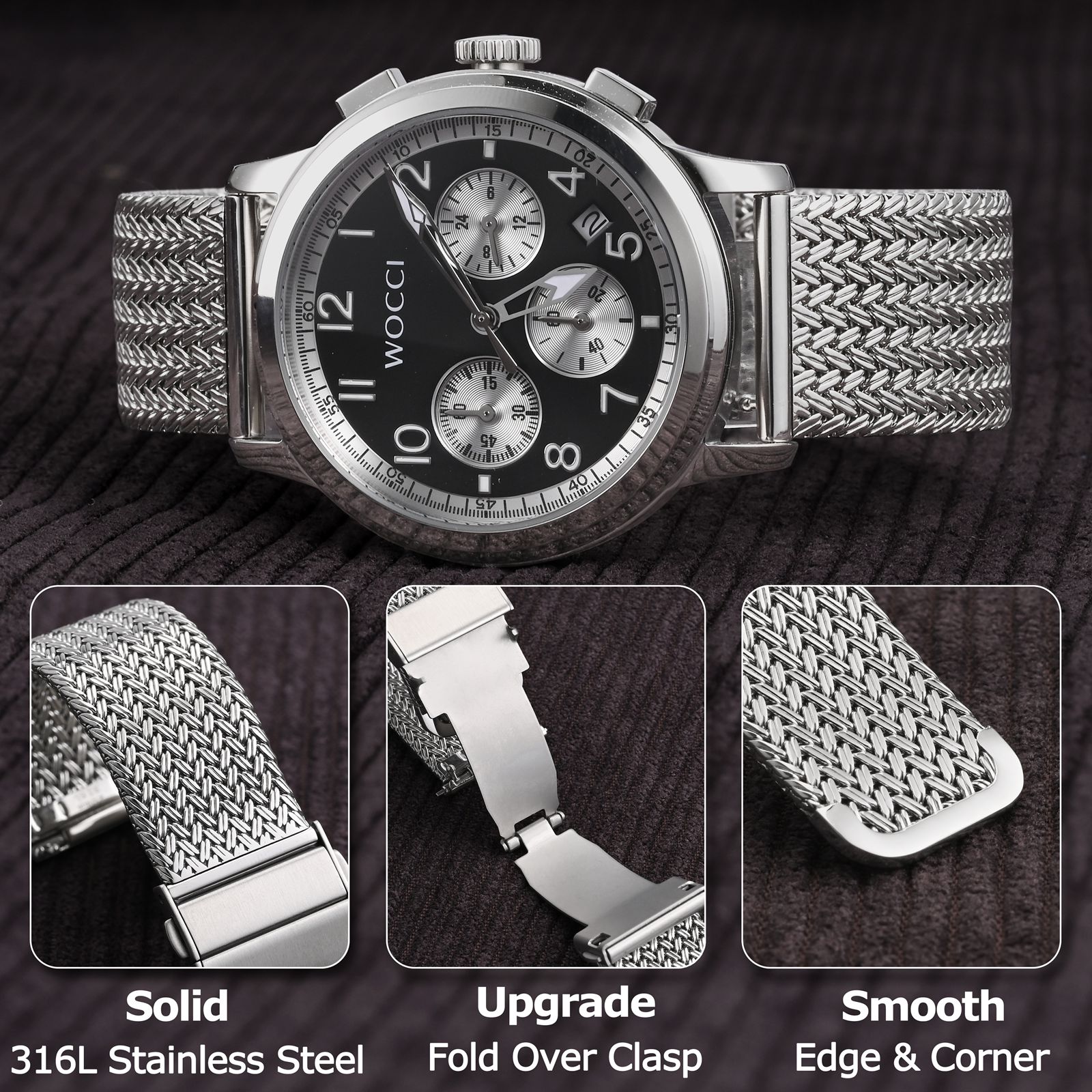 WOCCI Elite Metal Watch Band,  - огляд і ціна Mesh Strap Metal