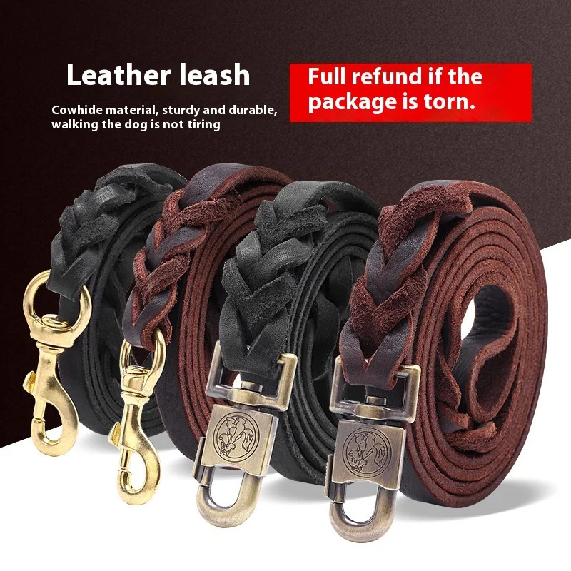 Genuine Leather Dog Leash - To - огляд і ціна Leather Strap Quick Release