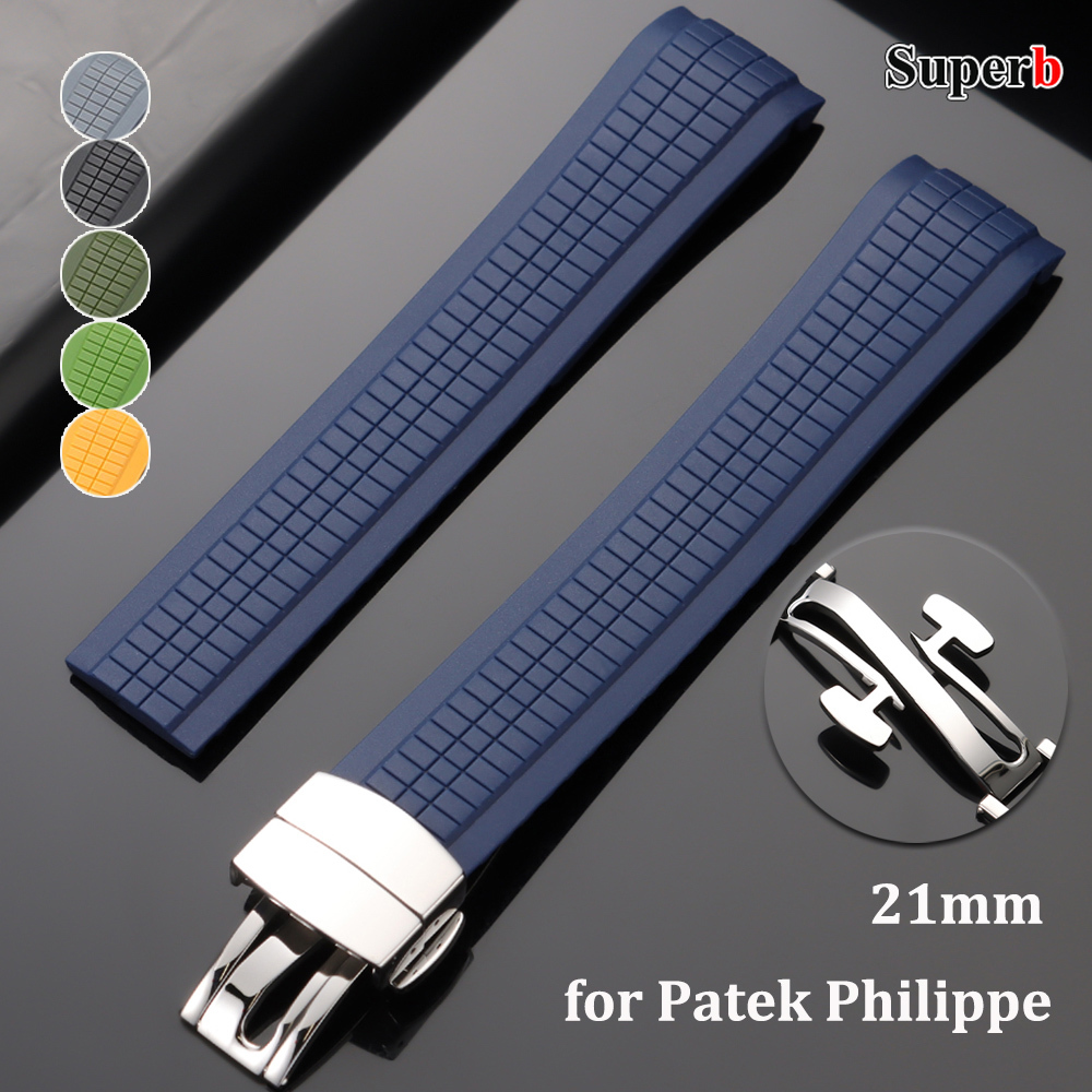 21mm Silicone Watch Strap for  - огляд і ціна Patek Philippe Watch Aquanaut