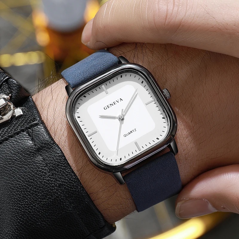 Fashionable Classic Square Dia - огляд і ціна Leather Watch Band Men